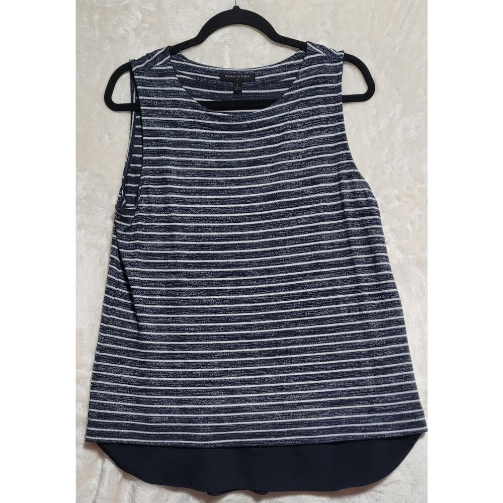 Banana Republic Cotton Blend Striped Tank Top Women's Size L